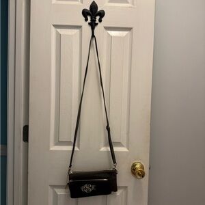 Black Crossbody Bag with Monogram